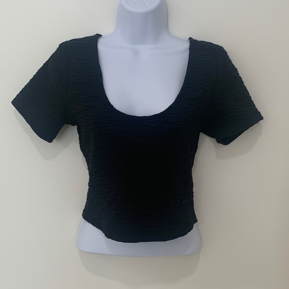 Good American Cropped Black Top - Sz 2 (M)